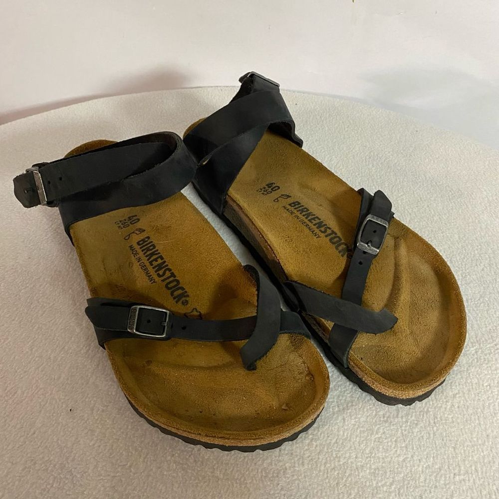 Birkenstock Yara ankle strap Sandals EU 40 260 L9 M7 Black 9-9.5 EUC